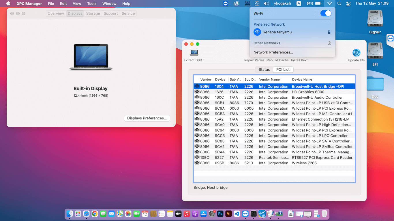 Lenovo Thinkpad X250 12th Dual Battery [Broadwell   Intel HD 5500 + PS2 SMBUS]   OpenCore 2